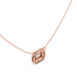 Emerald Cut Halo Pendant with Round Lab Grown Diamonds - View 8