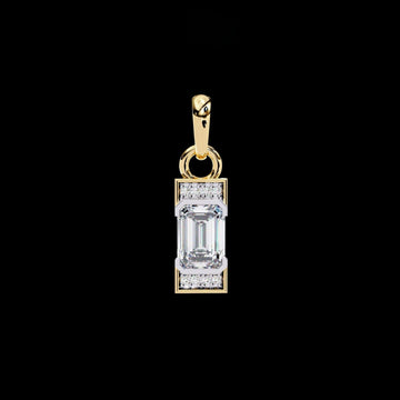 Emerald Cut Solitaire Pendant with Center Lab Grown Diamond