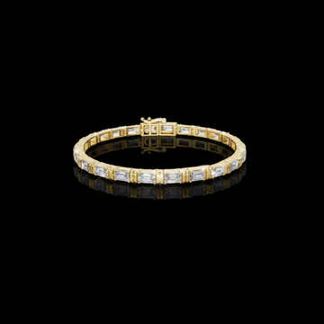 Emerald Cut Lab Diamond Contemporary Tennis Bracelet