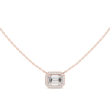 Emerald Cut Halo Pendant with Round Lab Grown Diamonds - View 2