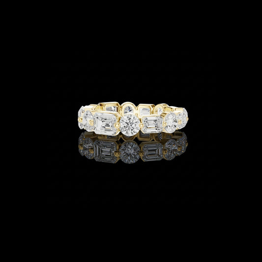 Round & Emerald Cut Lab Diamond Eternity Band
