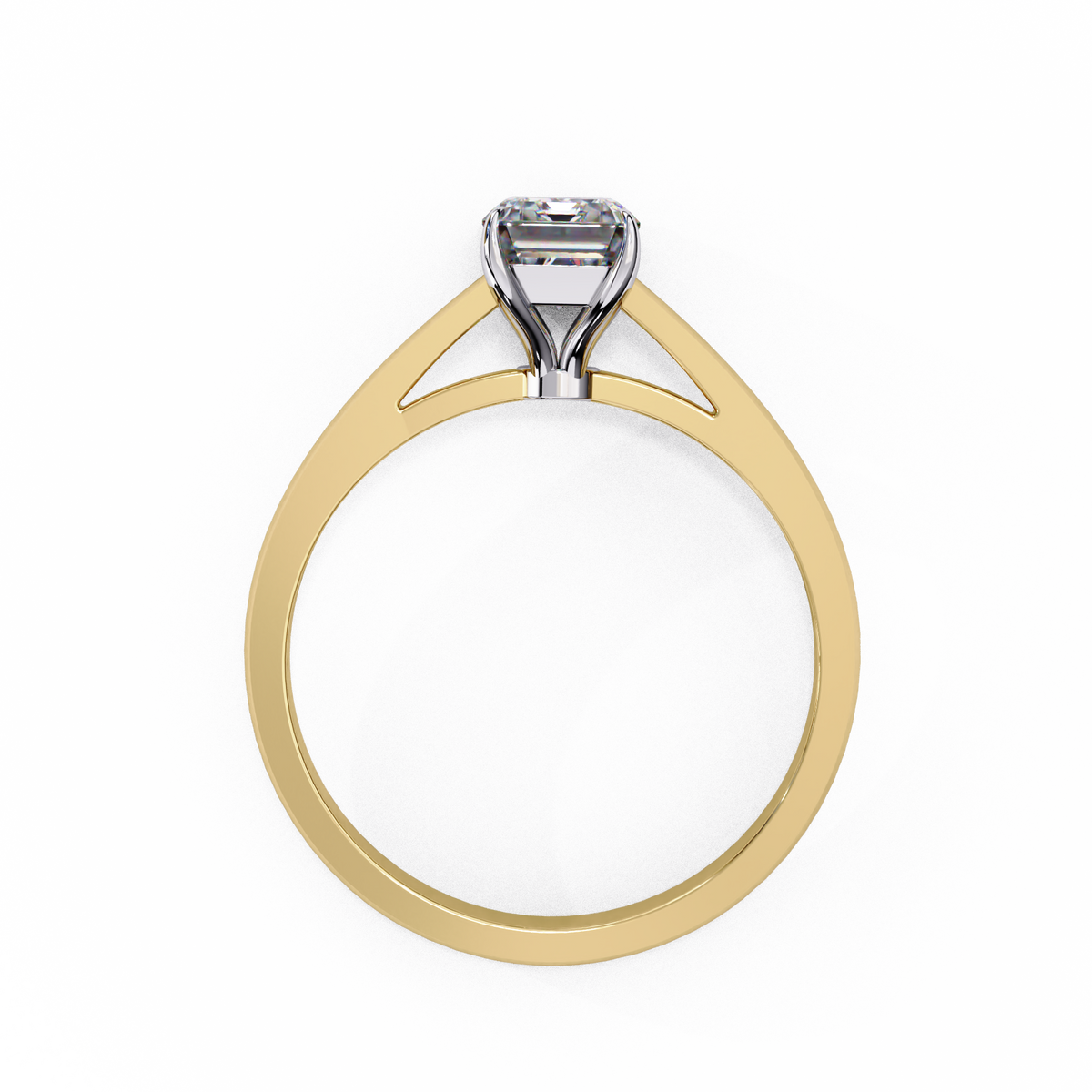 Gold and silver ring with a diamond 