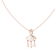 Motif Chandelier Statement Pendant with Round Moissanite Diamond - View 2