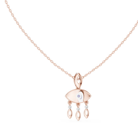 Motif Chandelier Statement Pendant with Round Moissanite Diamond - View 2
