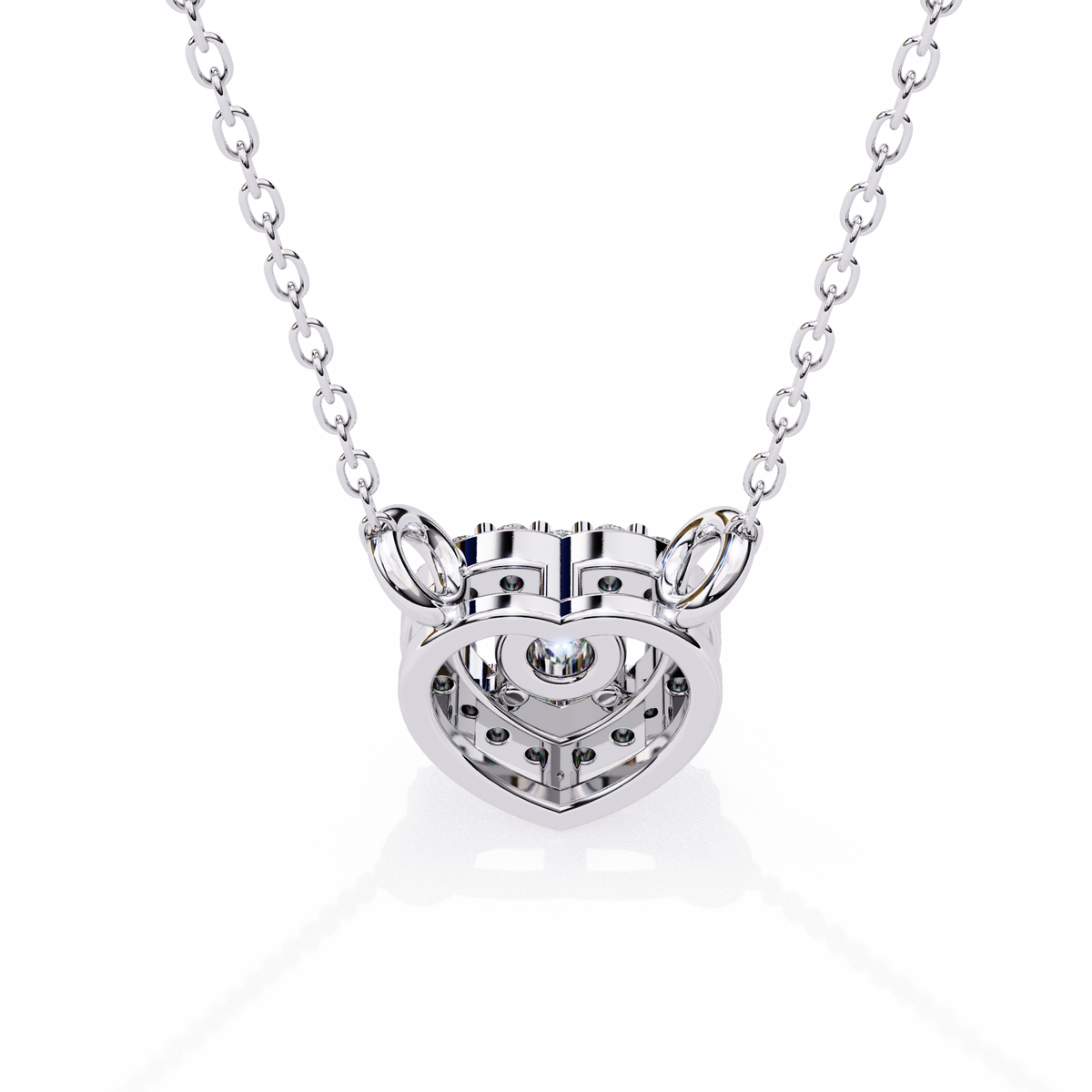Heart Shape Halo Pendant with Round Moissanite Diamond - View 8