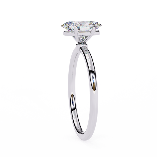 Oval Cut Lab Diamond Engagement Ring With Four Prong - View 2