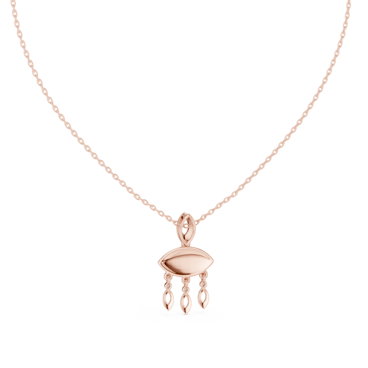 Motif Chandelier Statement Pendant with Round Moissanite Diamond - View 11