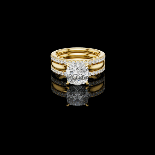 Round Cut Moissanite Diamond Filigree Solitaire Engagement Ring
