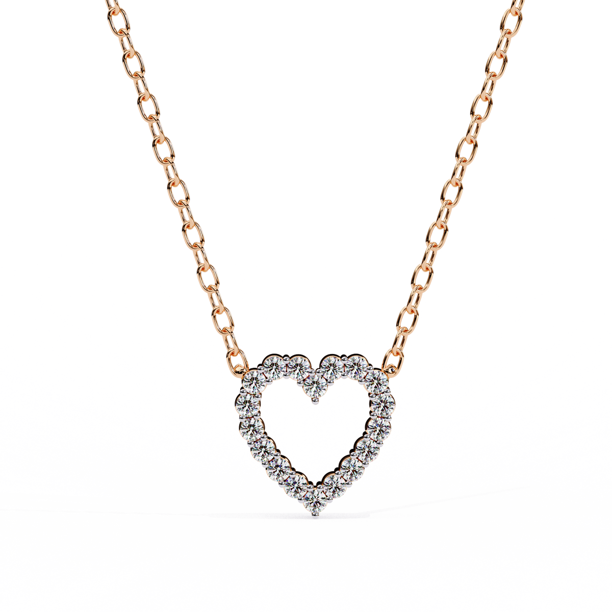 Romantic Love Motif Pendant with Round Lab Grown Diamond - View 3