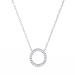 Round Cut Lab Grown Diamond Open Circle Halo Pendant - View 4