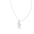 Motif Chandelier Statement Pendant with Round Moissanite Diamond - View 6