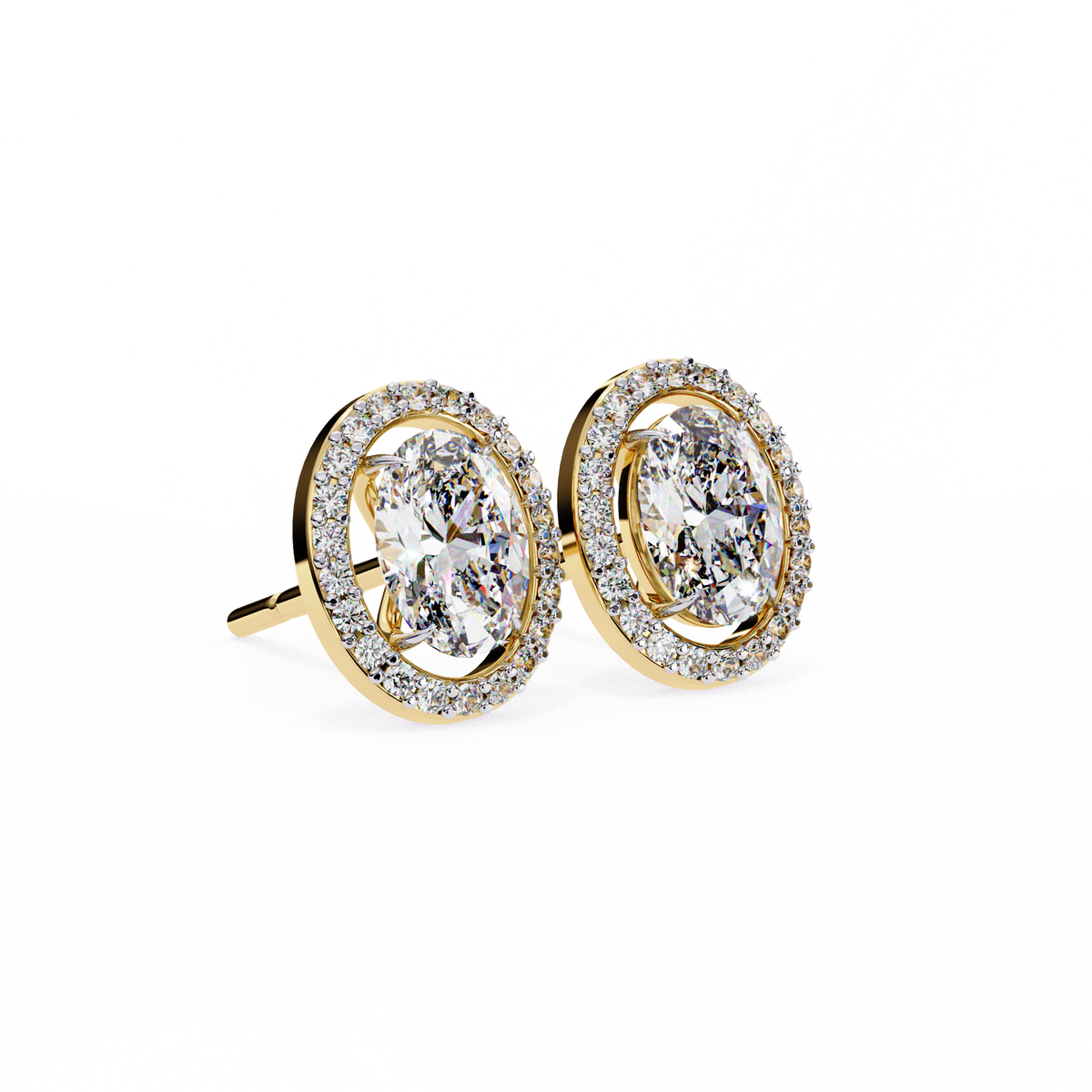 Ethical Elegance Lab Grown Oval Cut Diamond Earrings Collection For Cocktail Party - View 2
