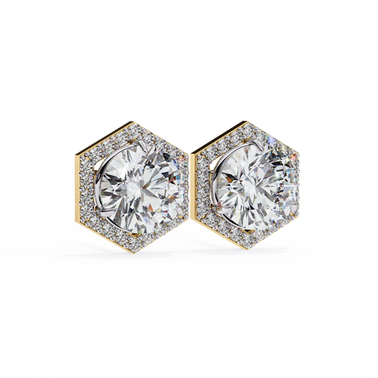 Ethical Luxury Best Lab Grown Round Cut Diamond Earring for Conscious Girl - View 2