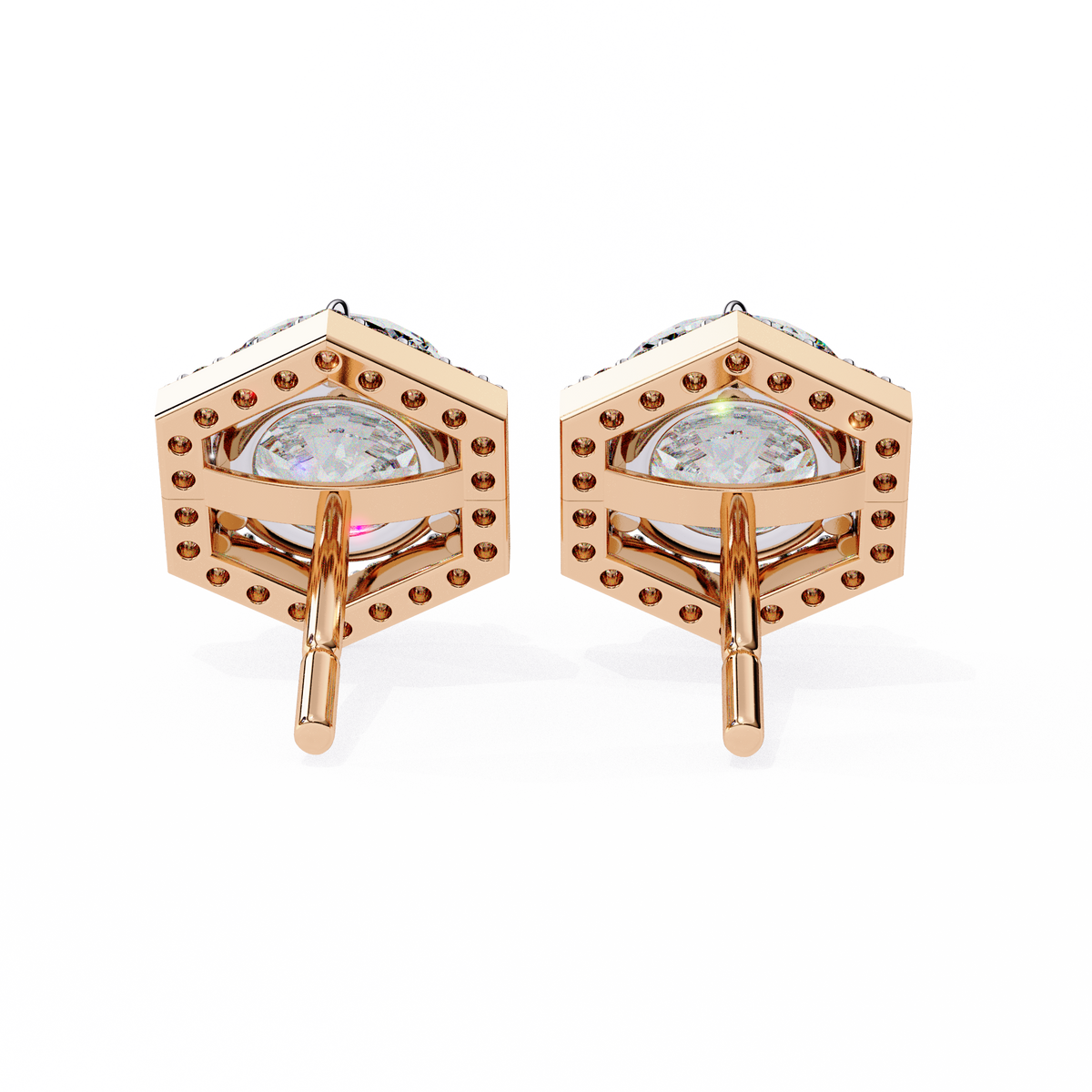 Ethical Luxury Best Lab Grown Round Cut Diamond Earring for Conscious Girl - View 9