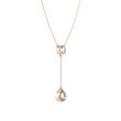 Bezel Set Round with Drop Pear Cut Lab Grown Diamond Necklace - View 5