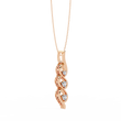 Three Stone Twist Lab Grown Diamond Pendant Necklace - View 9