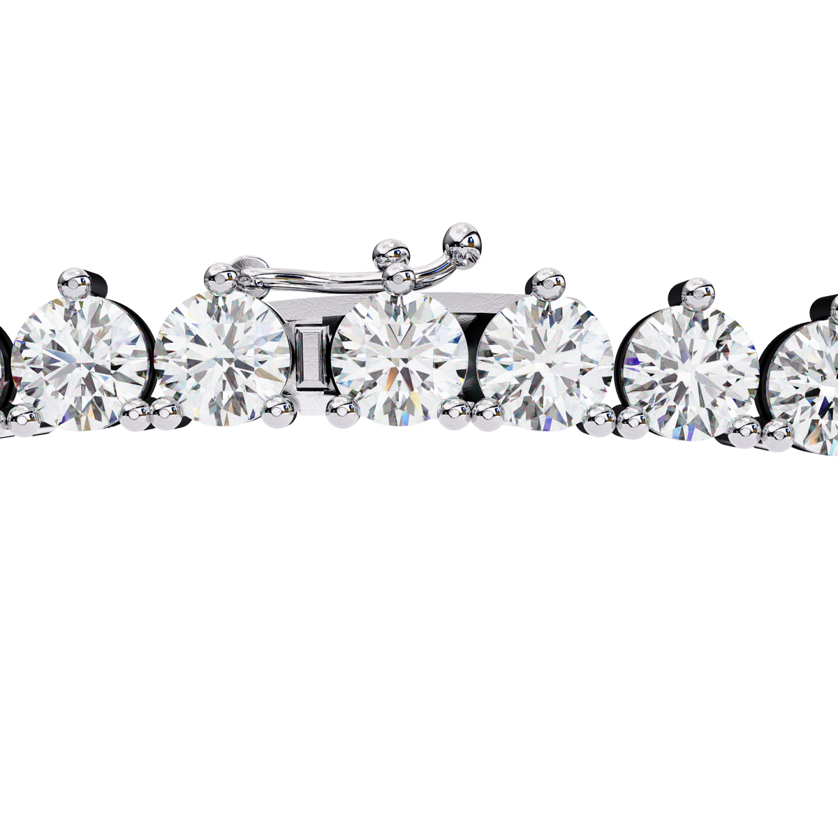 Round Cut Lab Grown Diamond V Shape Tennis Necklace - View 9