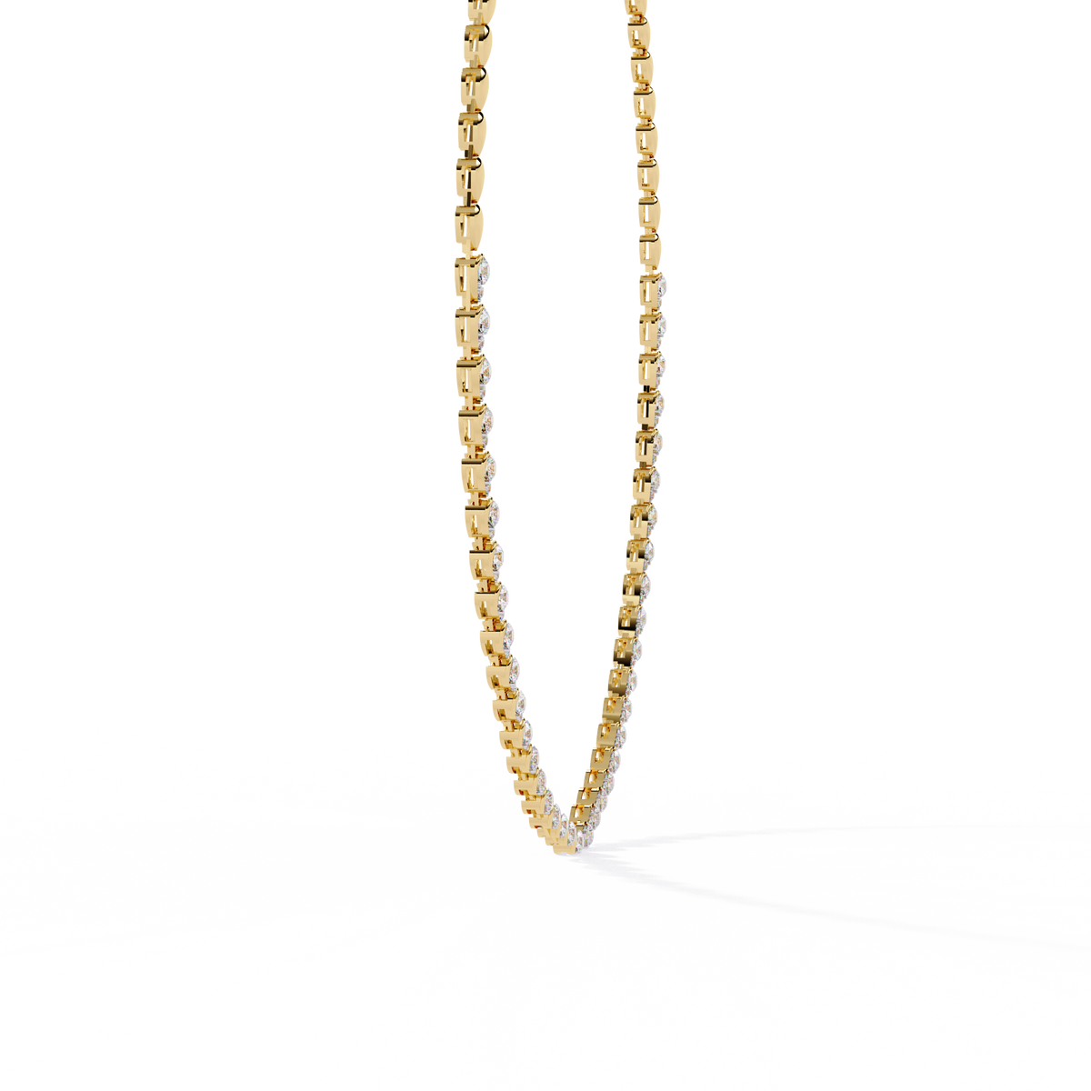 Pear Moissanite Diamond Tennis Necklace - View 5