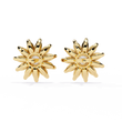 Floral Lab Diamond Marquise Cluster Stud Earrings with Round Center - View 9
