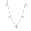 Round Cut Lab Grown Diamond Halo Station Necklace - View 12
