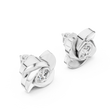 Interwoven Floral Design Round Lab Diamond Stud Earrings - View 6
