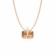 Concentric Circle Silhouette Charm Pendant with Round Lab Grown Diamond - View 10