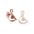 Modern Infinity Loop Round Lab Diamond Stud Earrings with Curved Pave Arc - View 9