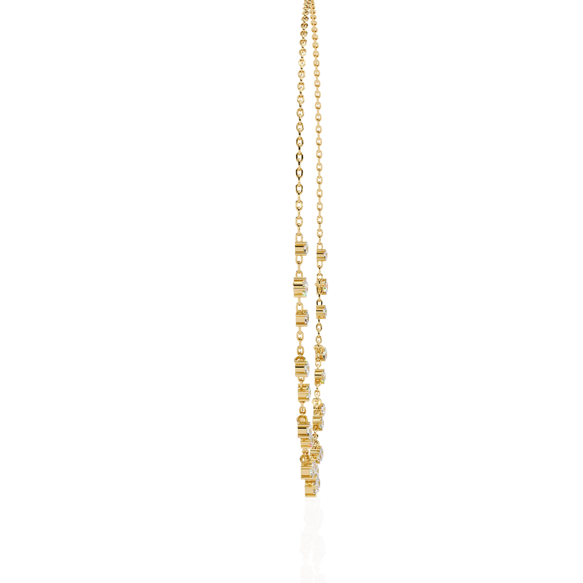 Princess Shape Round Lab Grown Diamond Choker Necklace - View 4
