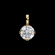 Round Moissanite Diamond Solitaire Double Prong Pendant