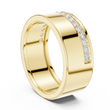 Round Cut Moissanite Diamond Men's Wide Channel Set Eternity Band - View 5