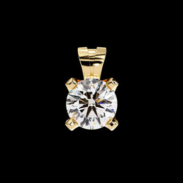 Round Moissanite Diamond Pendant with Heavy Four Prong Double Bail Setting