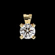 Round Lab Grown Diamond Pendant with Heavy Four Prong Double Bail Setting
