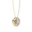 Symmetrical Eye Shape Layering Pendant with Round Lab Grown Diamond - View 2