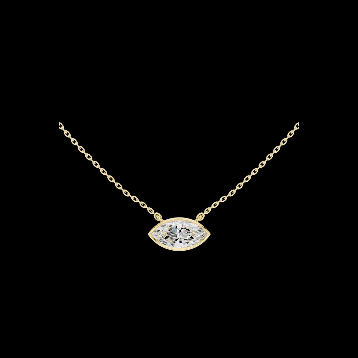Marquise Cut Lab Grown Diamond Solitaire Pendant