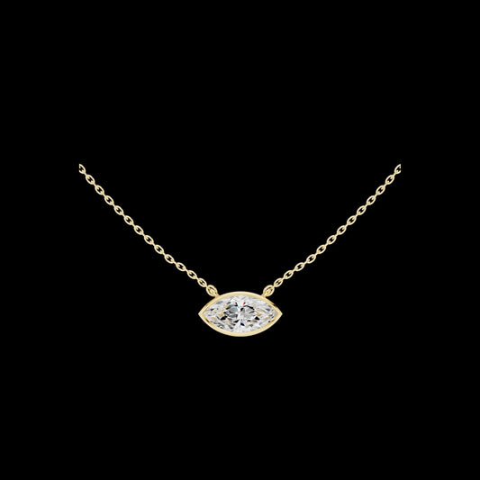 Marquise Cut Moissanite Diamond Solitaire Pendant