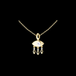 Motif Chandelier Statement Pendant with Round Moissanite Diamond