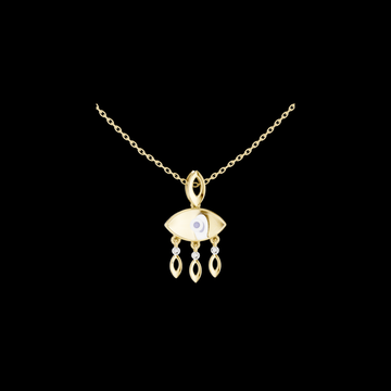 Motif Chandelier Statement Pendant with Round Moissanite Diamond