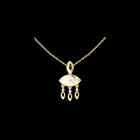 Motif Chandelier Statement Pendant with Round Moissanite Diamond