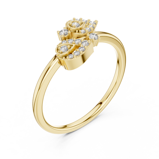Marquise Motif Cluster Moissanite Diamond Ring - View 2