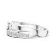 Round Cut Lab Grown Diamond Men's Square Cluster Pave Border Gold Band - View 12