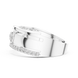 Round Cut Lab Grown Diamond Men's Center Plate Pave Gold Statement Band - View 12