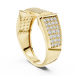Round Cut Moissanite Diamond Men's Rectangular Center Pave Statement Band - View 7