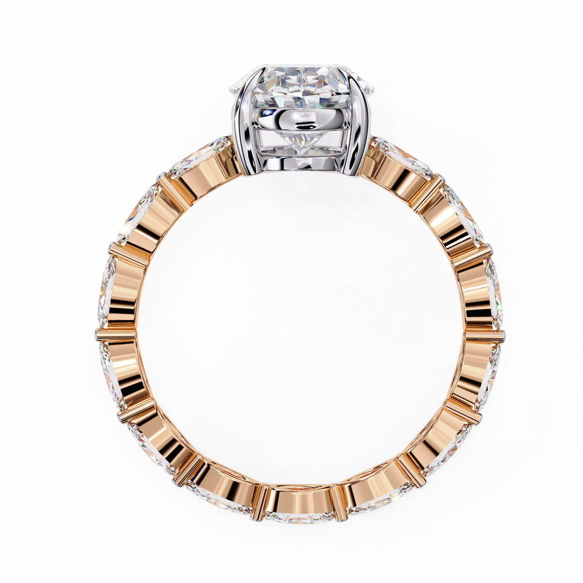 Rose gold and silver ring 