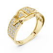 Round Cut Lab Grown Diamond Men's Geometric Arrowhead Statement Band - View 4