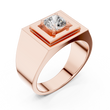 Cushion Cut Lab Grown Diamond Men's Square Signet Ring - View 5