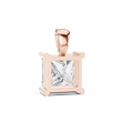 Princess Cut Moissanite Diamond Solitaire Pendant - View 6