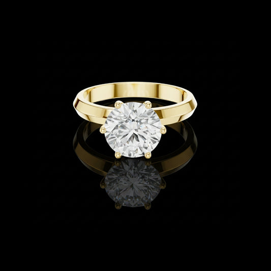 Round Cut Lab Diamond Solitaire Engagement Ring