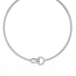 Pave Buckle Clasp Round Lab Grown Diamond Tennis Necklace - View 4