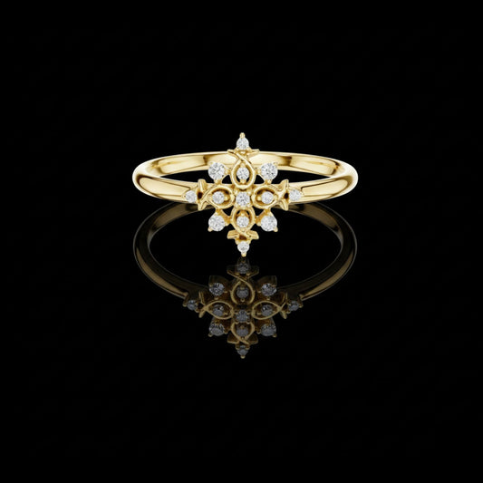 Round Lab Diamond Cluster Statement Ring
