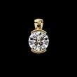 Contemporary Round Lab Grown Diamond Solitaire Partial Bezel Set Pendant